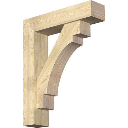 Ekena Millwork Merced Block Rough Sawn Bracket w/ Offset Brace, Douglas Fir, 8"W x 34"D x 42"H BKT0806X34X42MRC05RDF